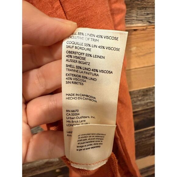 Anthropologie Vintage Washed Linen blend Blazer oversized boho lagenlook Sz 6 - Picture 7 of 10